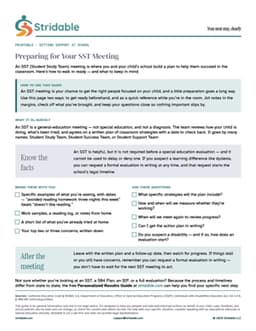 Preparing for Your SST Meeting printable prep guide